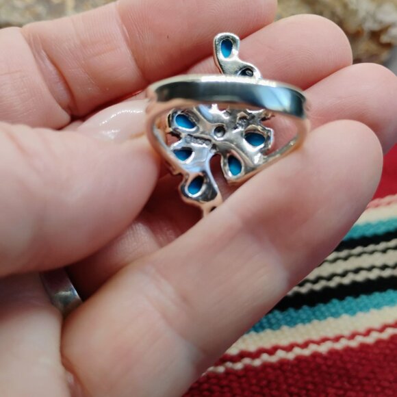 Carolyn Pollack American West Sleeping Beauty Turquoise Sterling Ring Size 9 - Picture 6 of 7